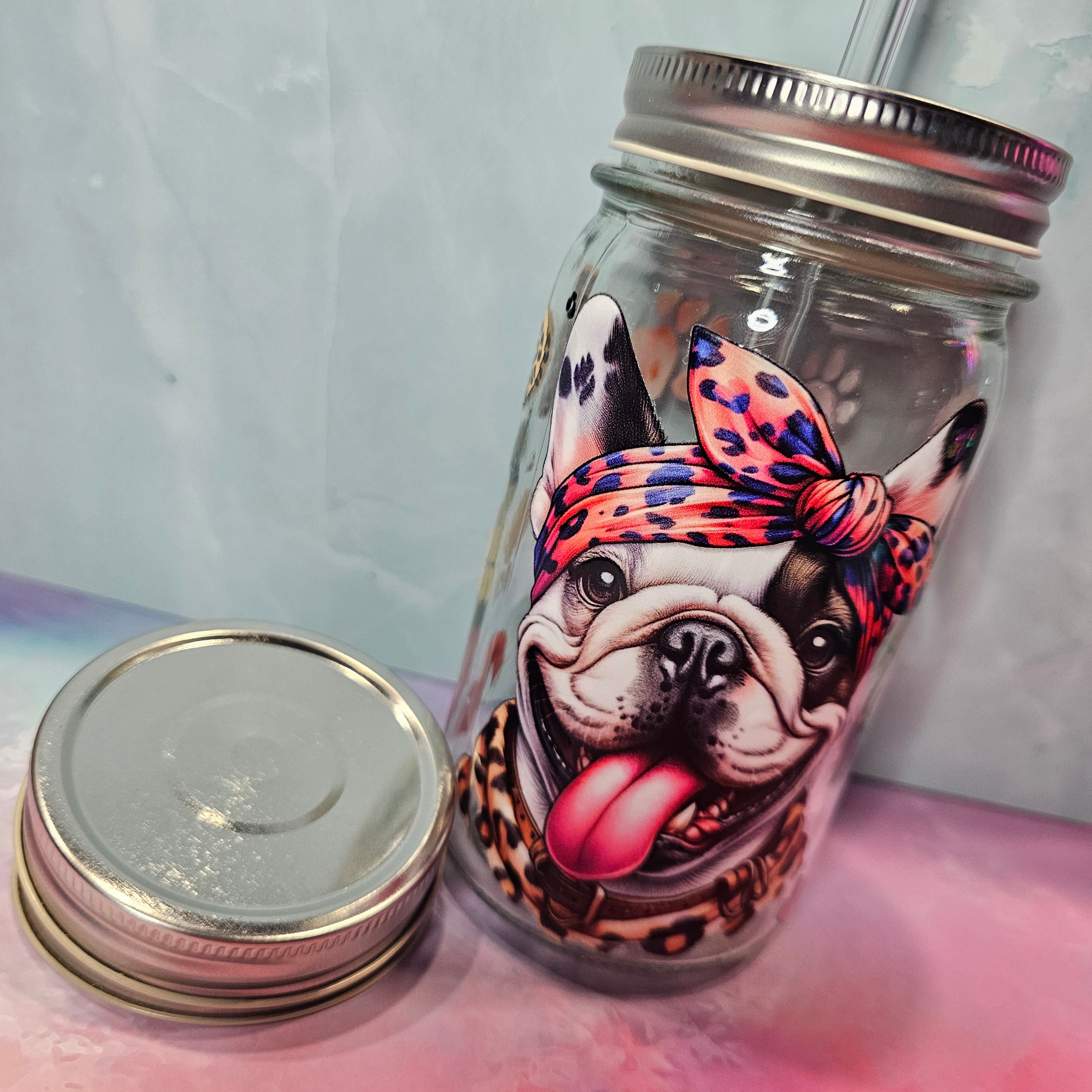 Trinkglas Leo frenchie