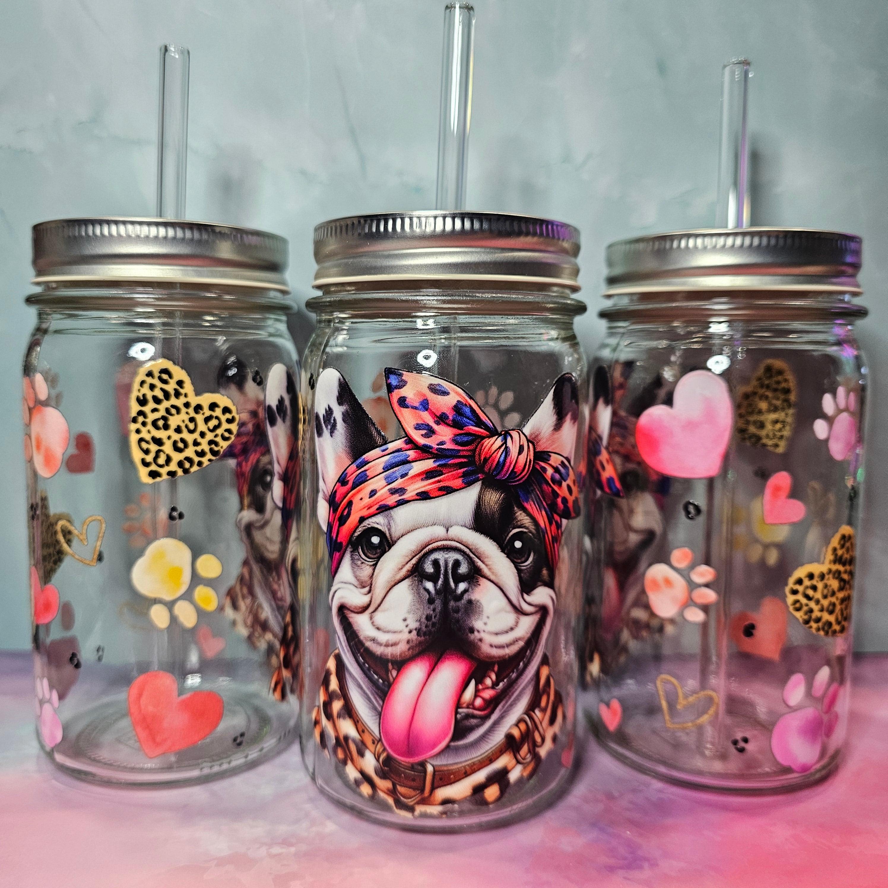Trinkglas Leo frenchie