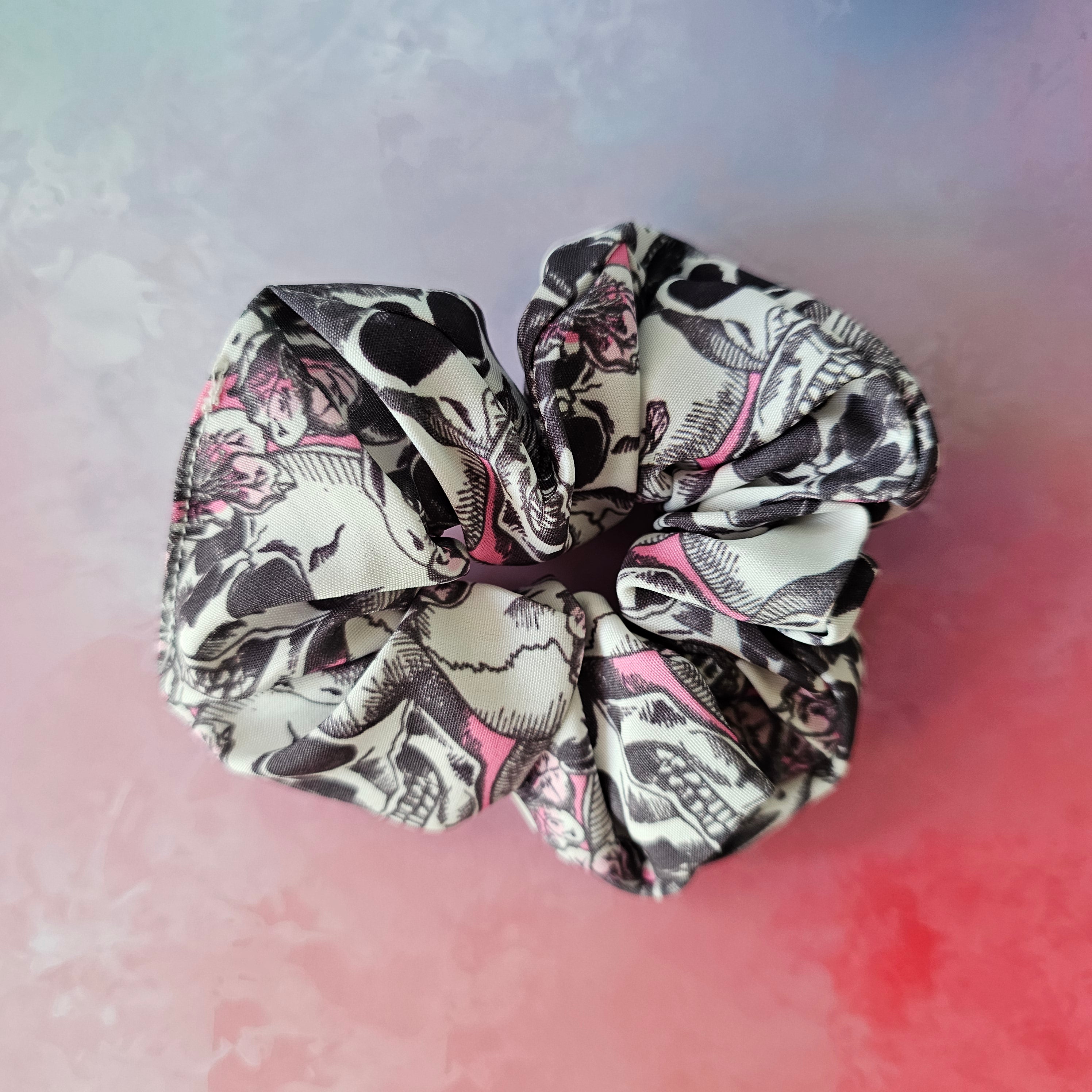 Scrunchie skull rosa