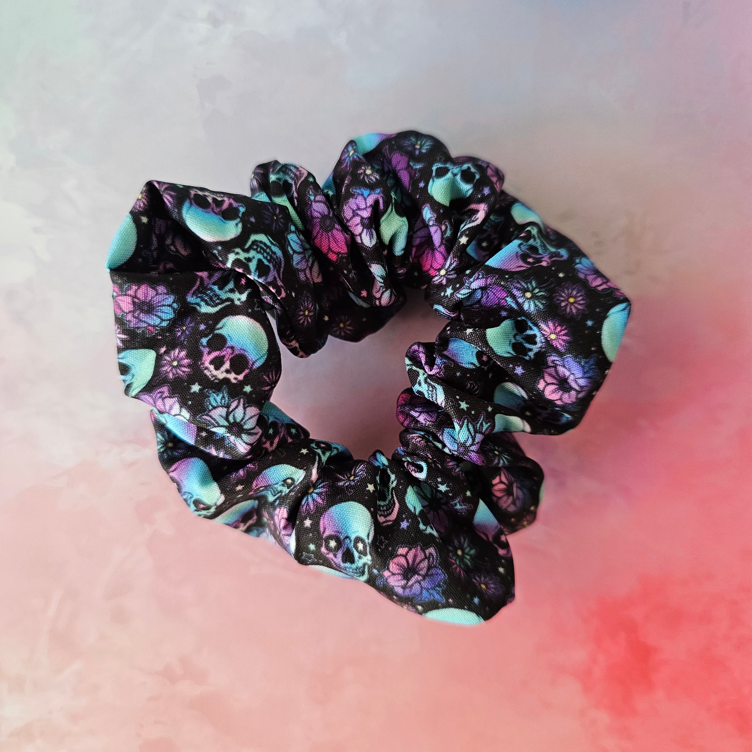 Scrunchie skull blau